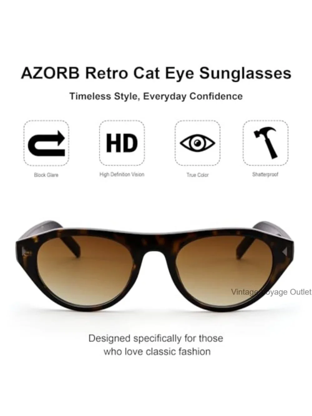 Retro Cat Eye Sunglasses UV400 Lightweight Narrow Oval Shades for Women